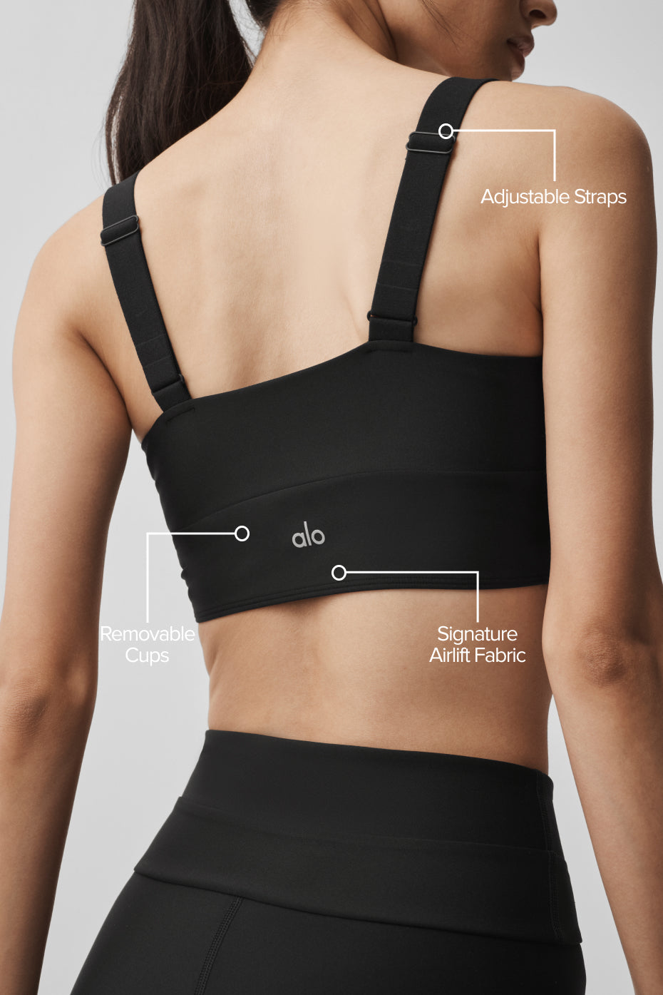 Alternative view of Airlift Horizon Bra   Black