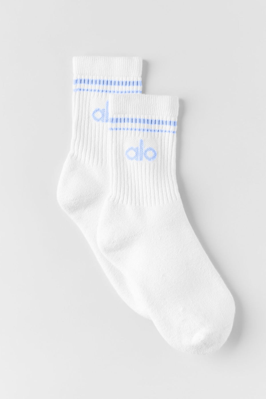 Unisex Half Crew Throwback Sock   White/Light Provence Blue