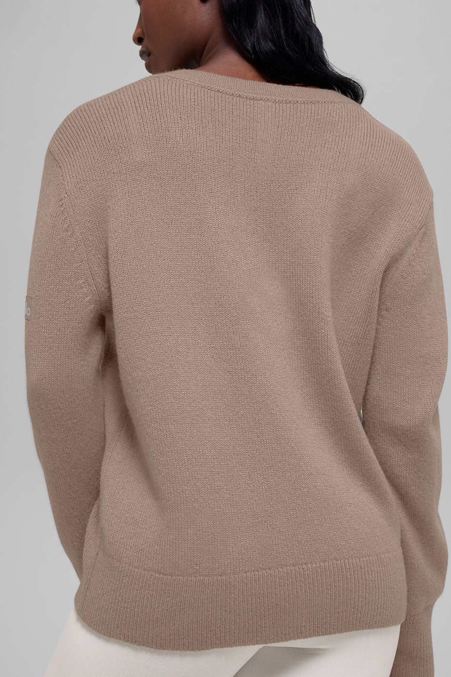 Alternative view of Wool Cashmere New Class Oversized V Neck Sweater   Chai Latte