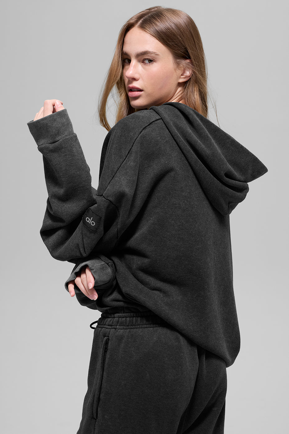 Alternative view of Chill Vintage Wash Hoodie   Black Wash
