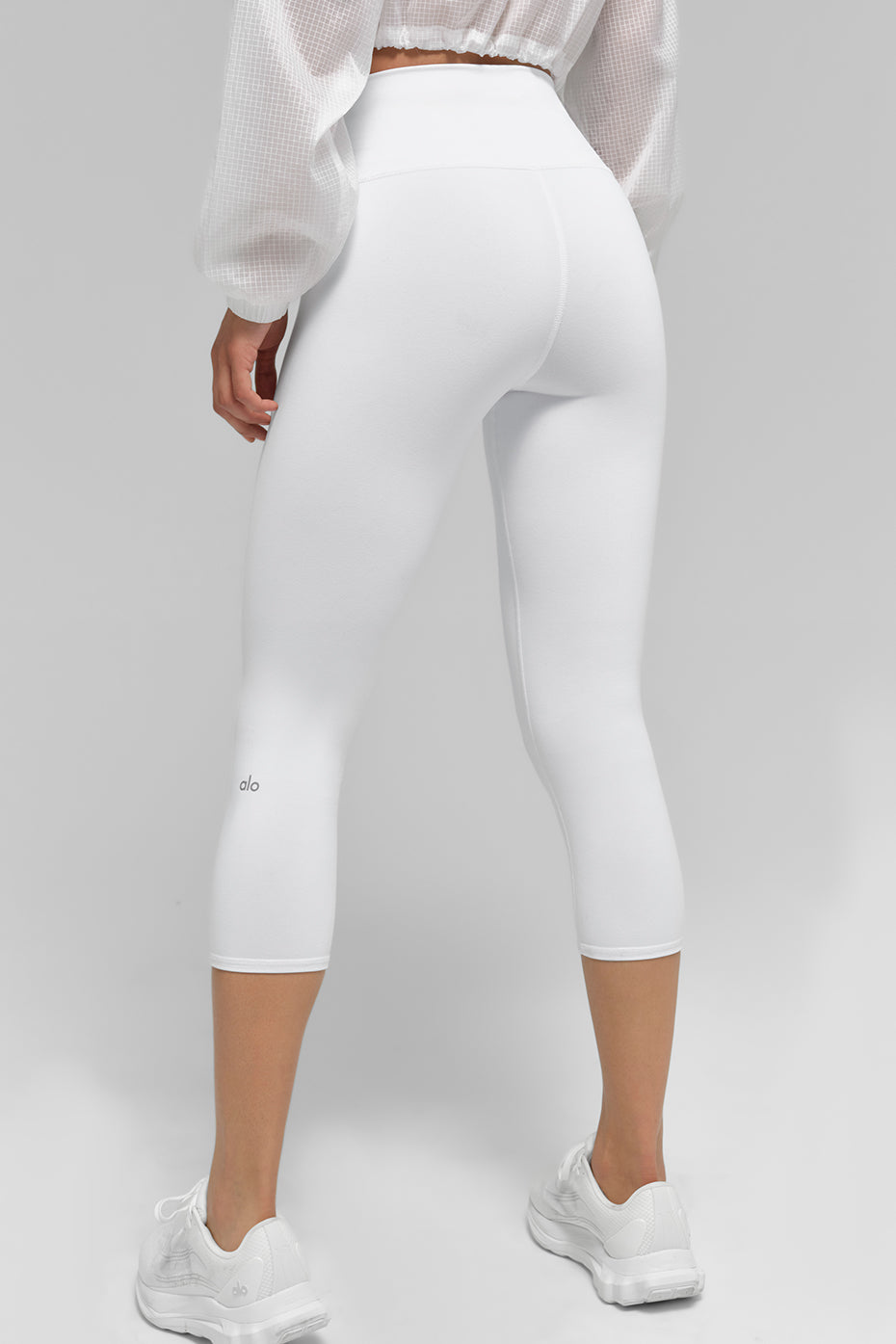 Alternative view of High Waist Airbrush Capri   White