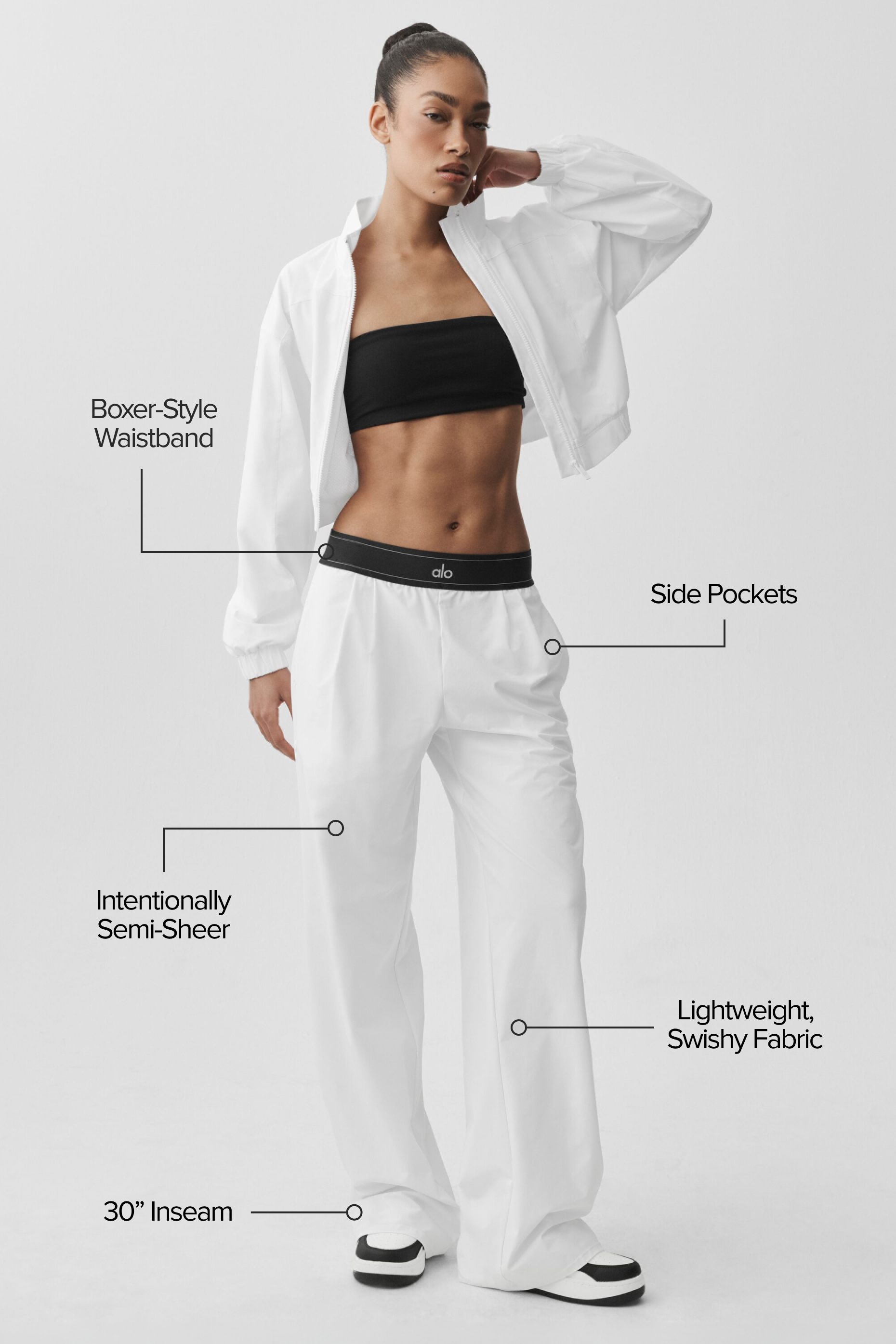 Alternative view of Suit Up Trouser (Long)   White/Black
