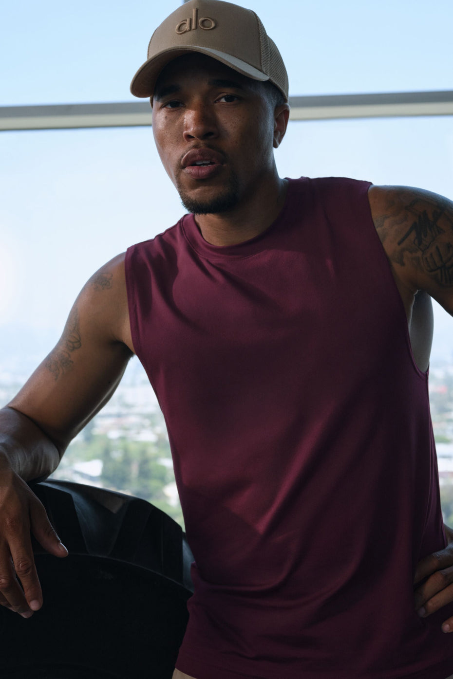 Conquer Muscle Tank   Burgundy