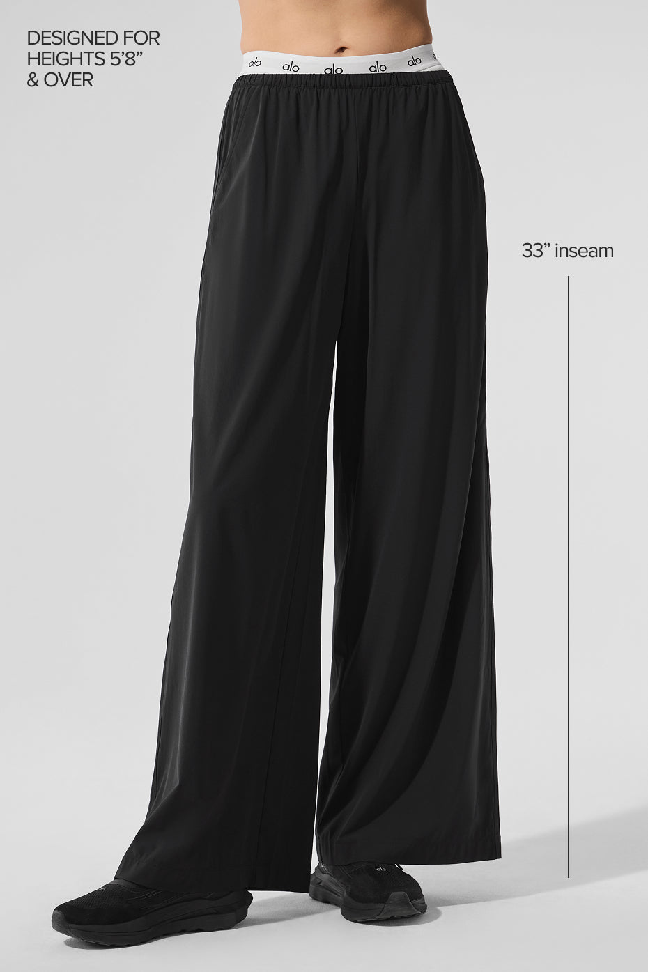 Alternative view of Breezy Wide Leg Pant (Long)   Black