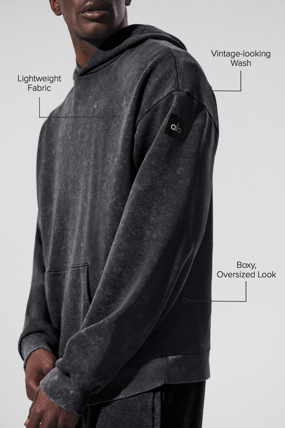 Alternative view of Chill Vintage Wash Hoodie   Black Wash