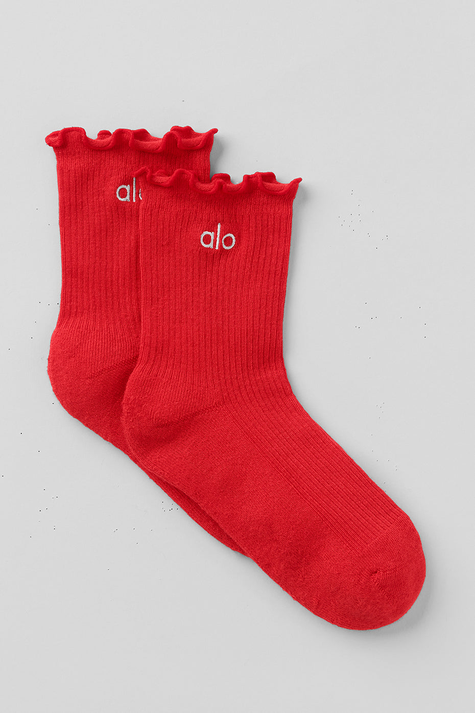 Women's Lettuce Edge Sock   Bright Red