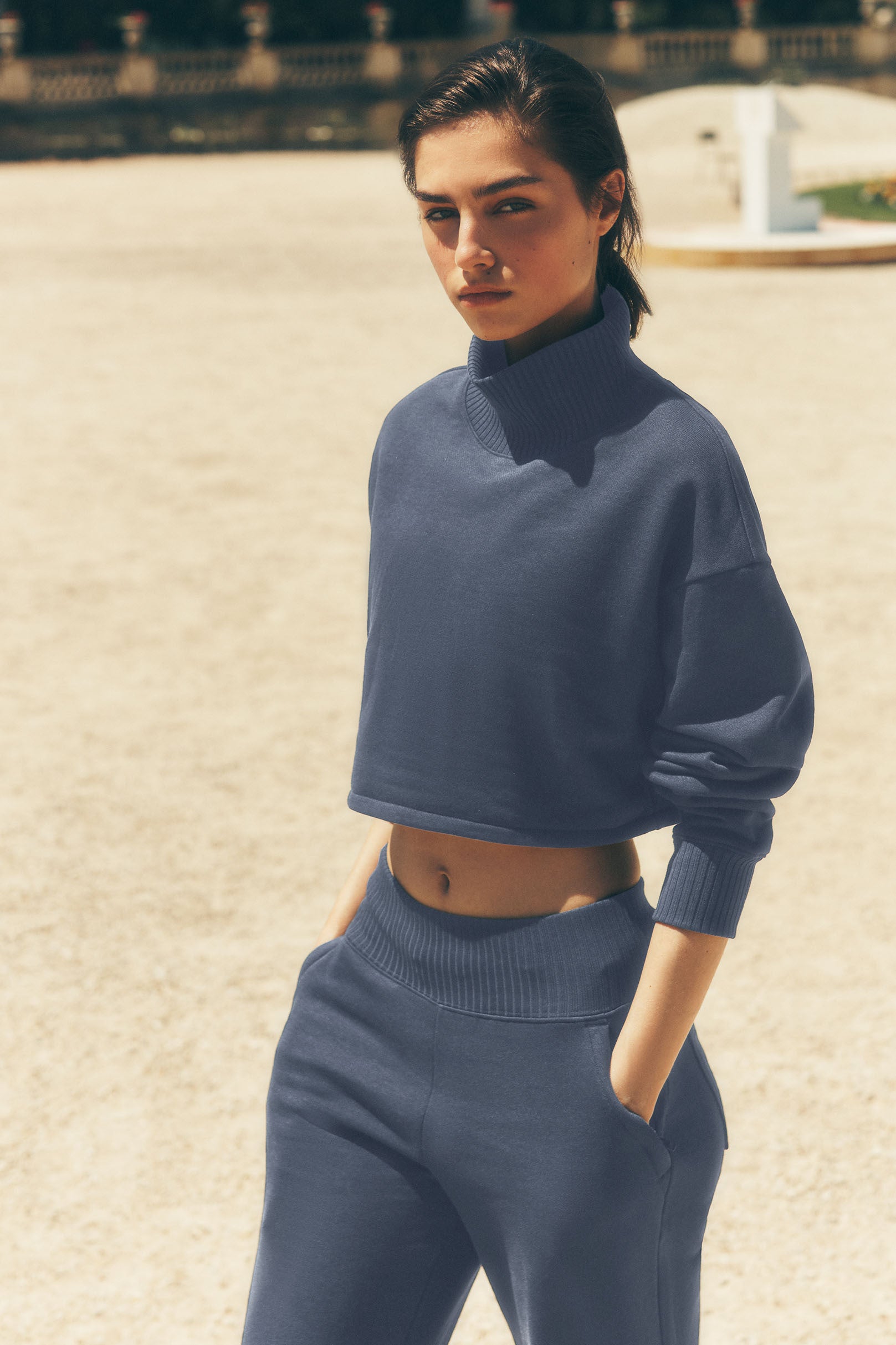 Cropped Serenity Coverup   Bluestone