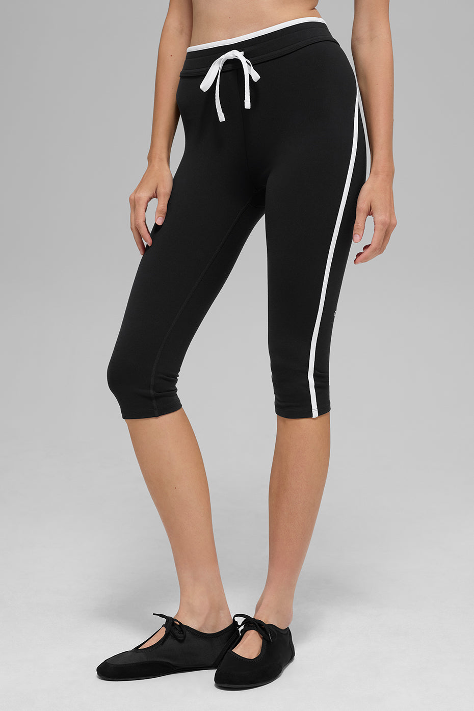 Airbrush High Waist Race Pace Capri   Black/White