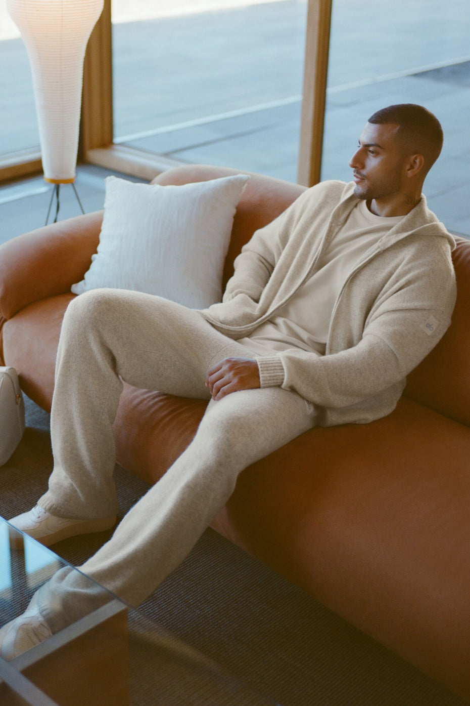 Wool Cashmere New Class Sweatpant   Oatmeal Heather