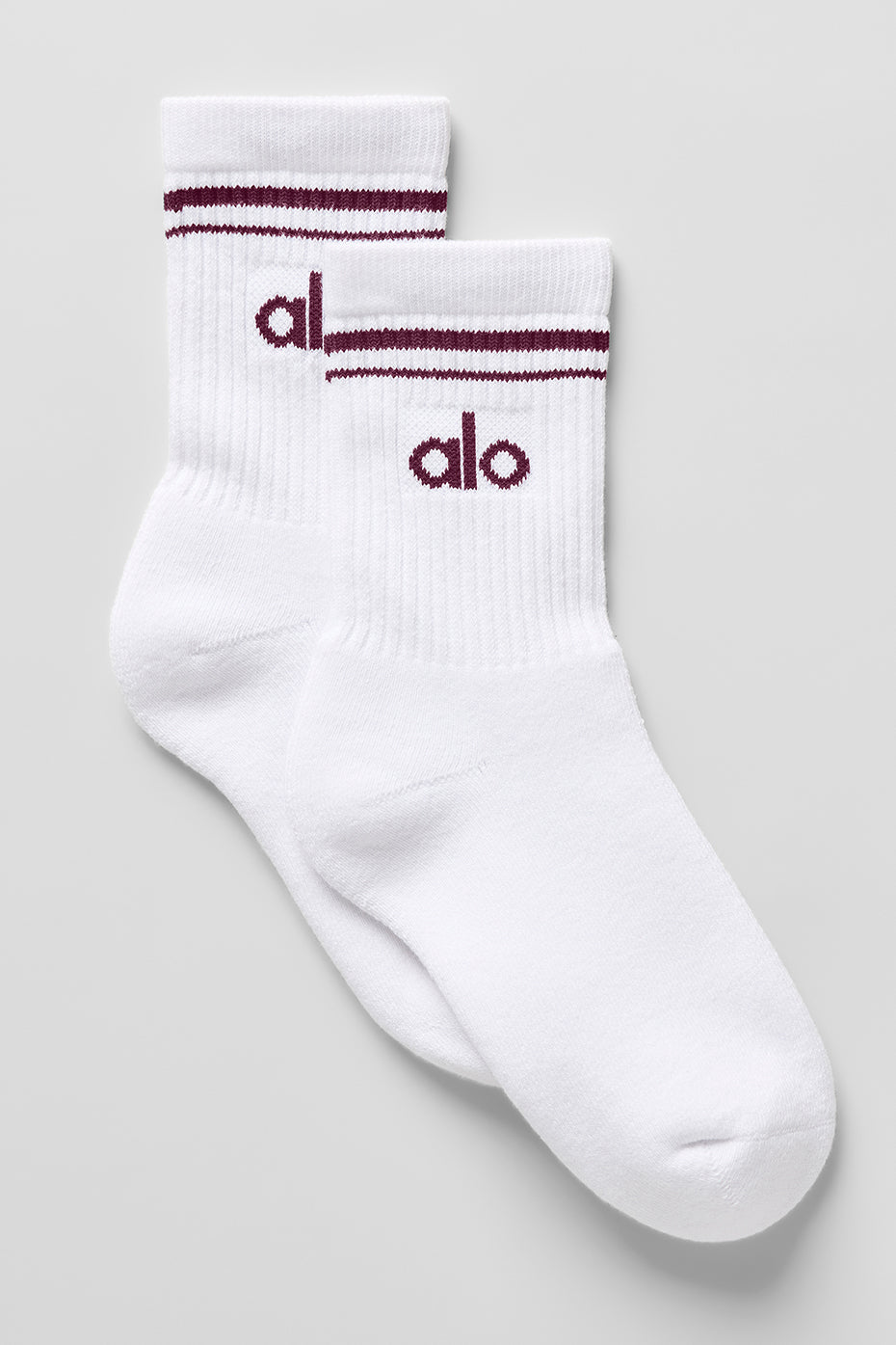 Unisex Half Crew Throwback Sock   White/Burgundy