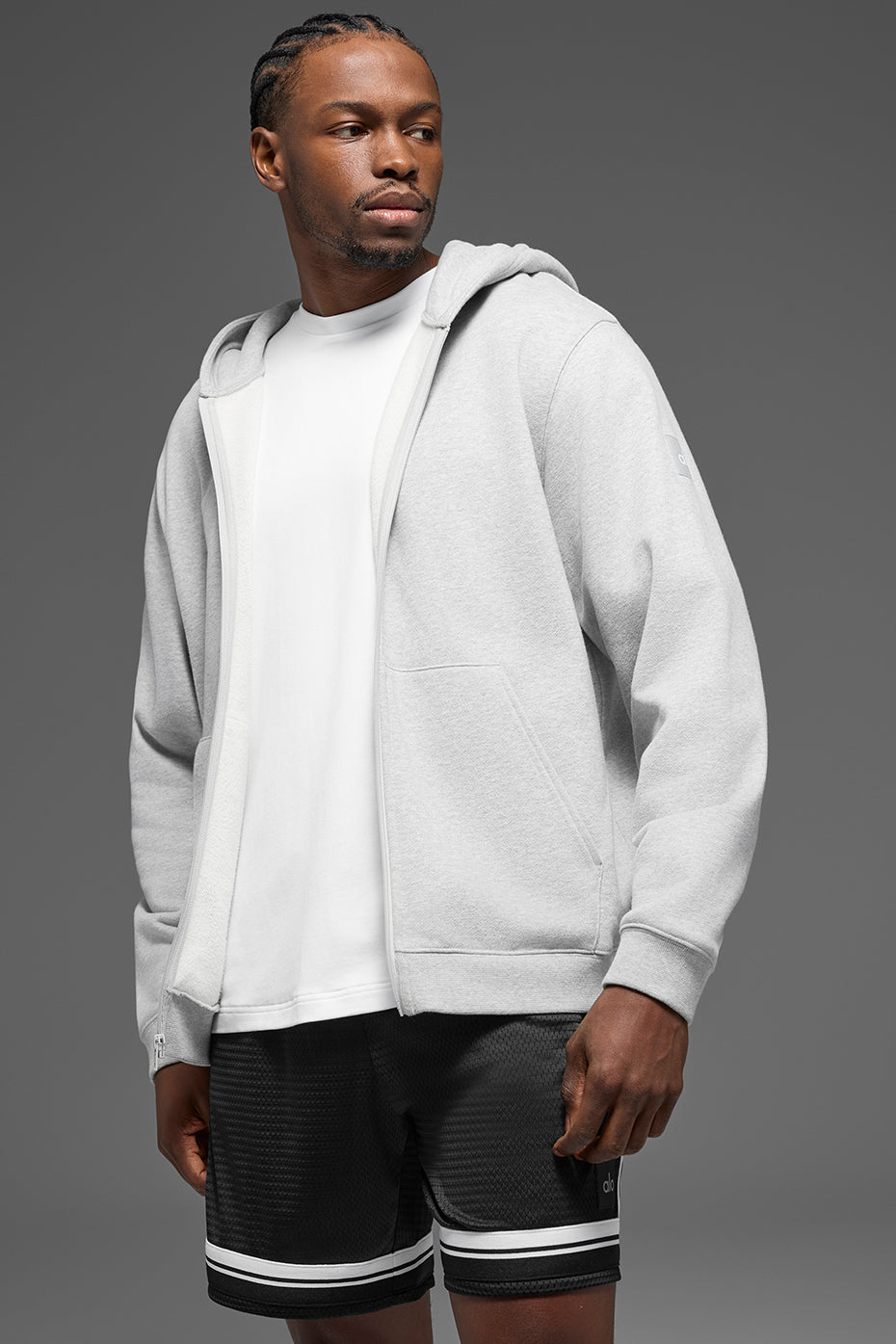 Renown Heavy Weight Full Zip Hoodie   Athletic Heather Grey
