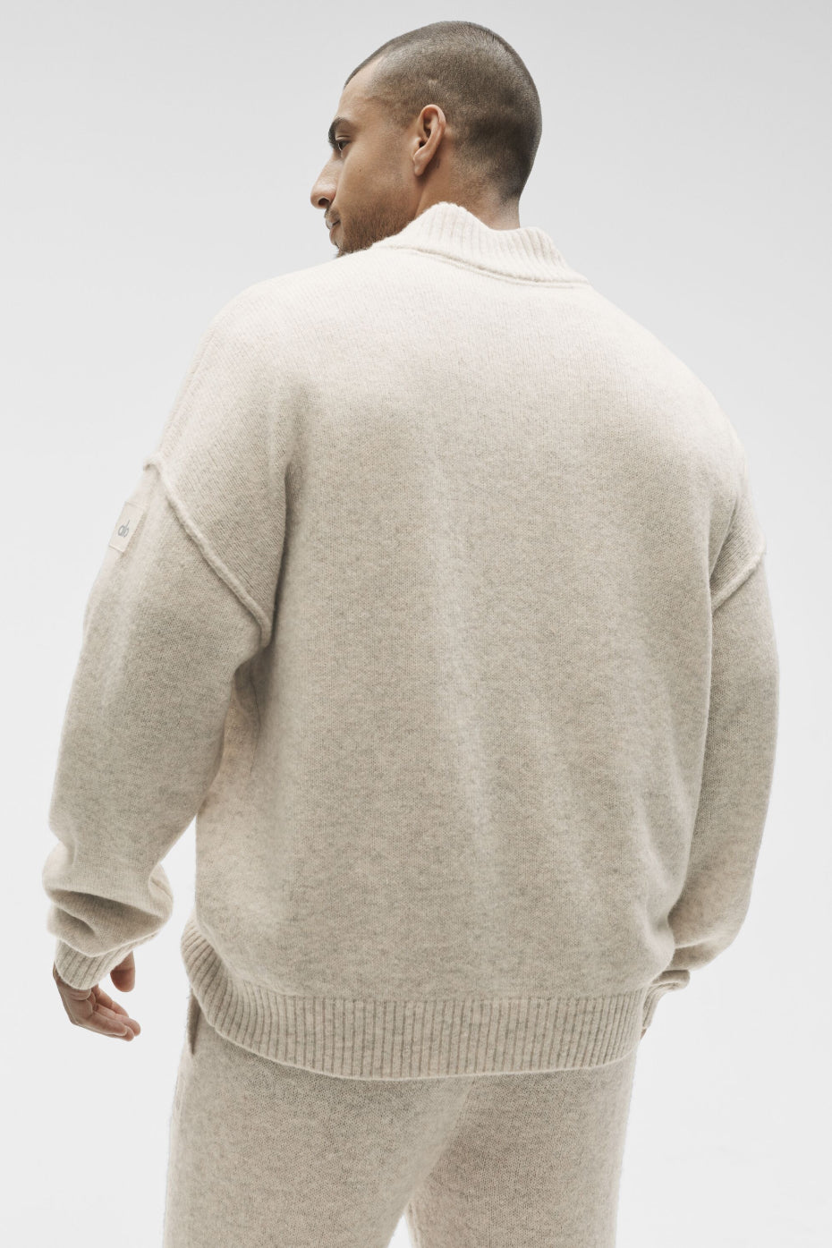 Alternative view of Wool Cashmere New Class 1/4 Zip Pullover   Oatmeal Heather