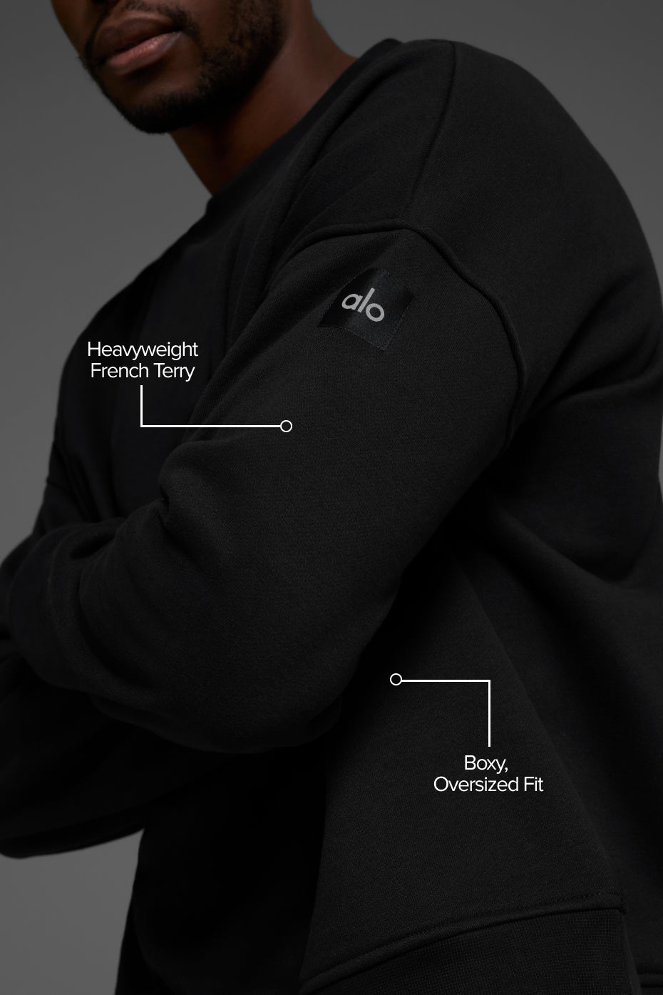 Alternative view of Renown Heavy Weight Crew Neck Pullover   Black