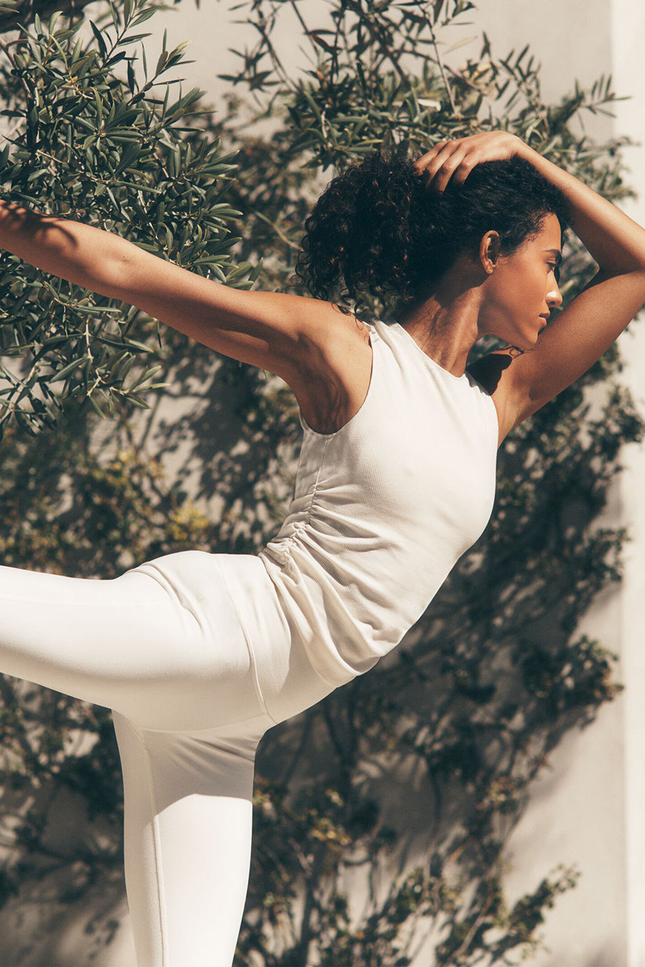Ribbed En Pointe Tank   Ivory