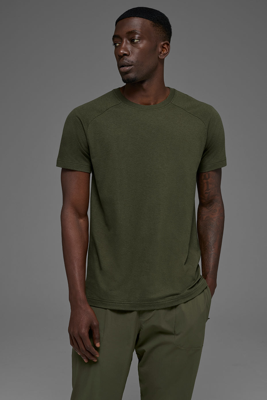 Triumph Raglan Tee   Green Olive