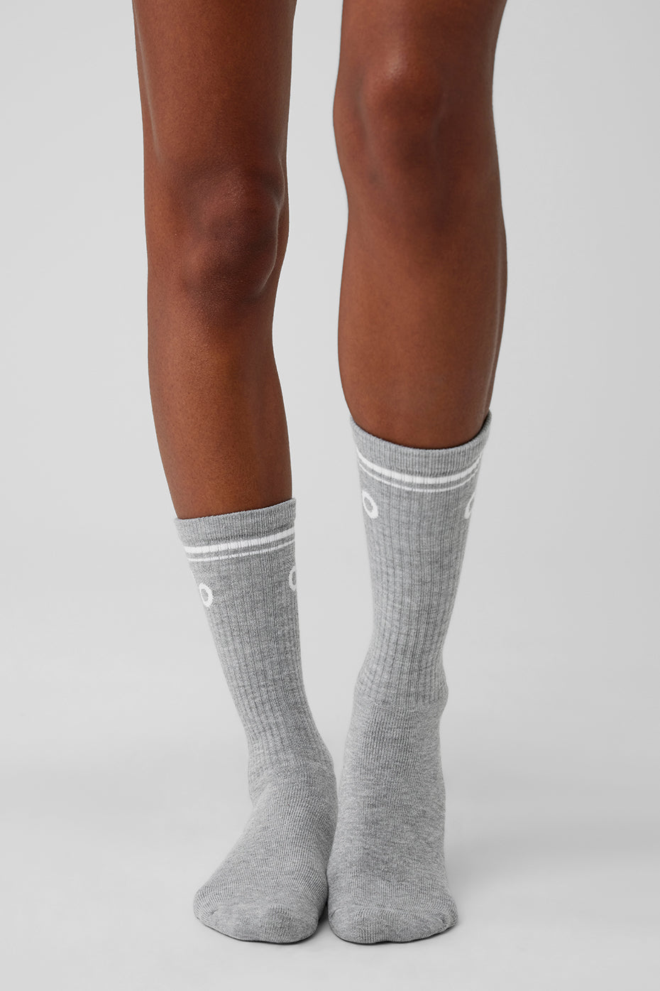 Alternative view of Unisex Throwback Sock   Athletic Heather Grey/White