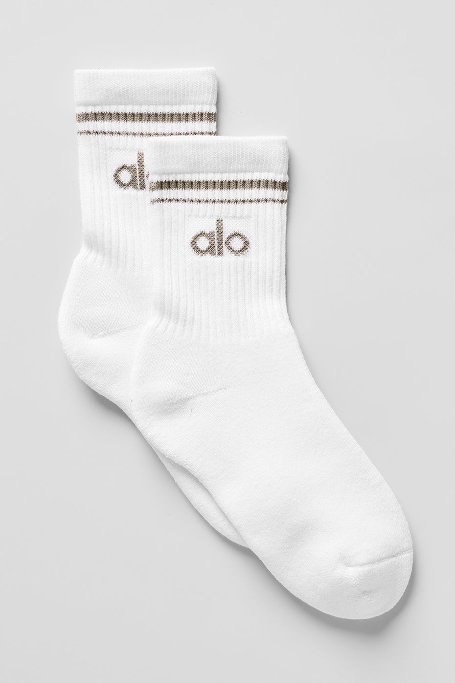 Unisex Half Crew Throwback Sock   White/Light Cocoa