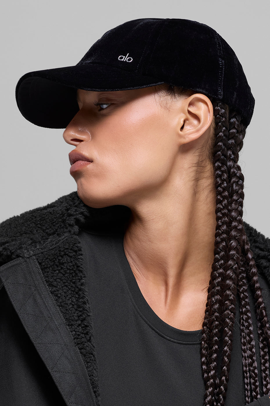 Alternative view of Velvet Off Duty Cap   Black