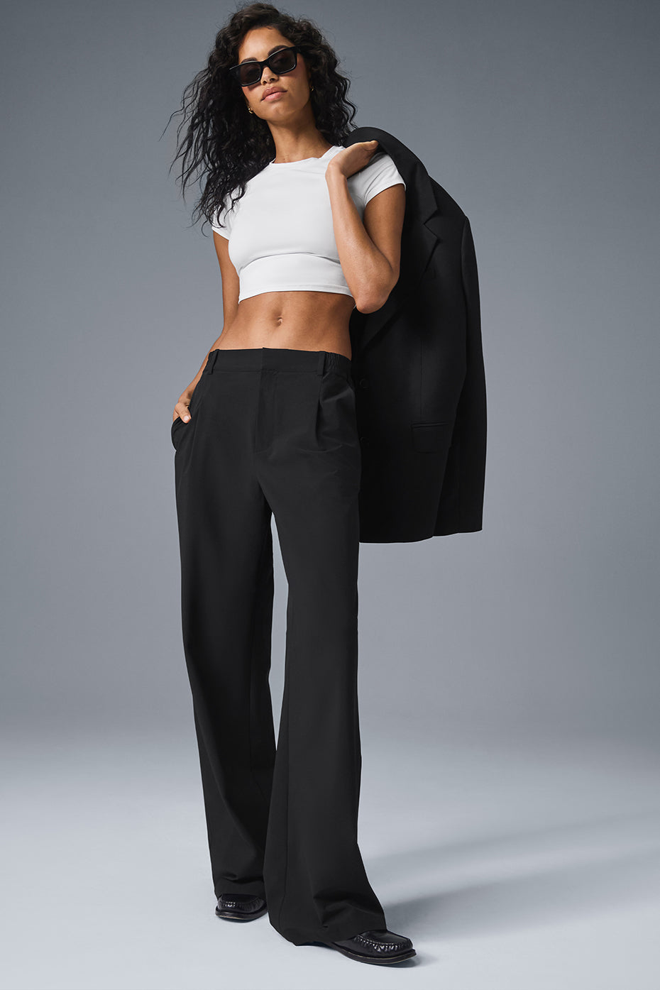 High Waist Pursuit Trouser (Long)   Black