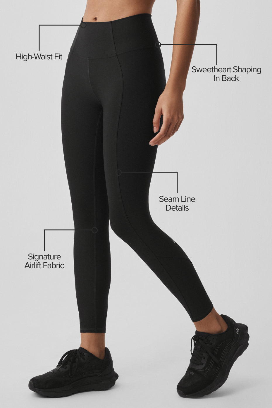 Alternative view of Airlift High Waist 7/8 Fine Line Legging   Black