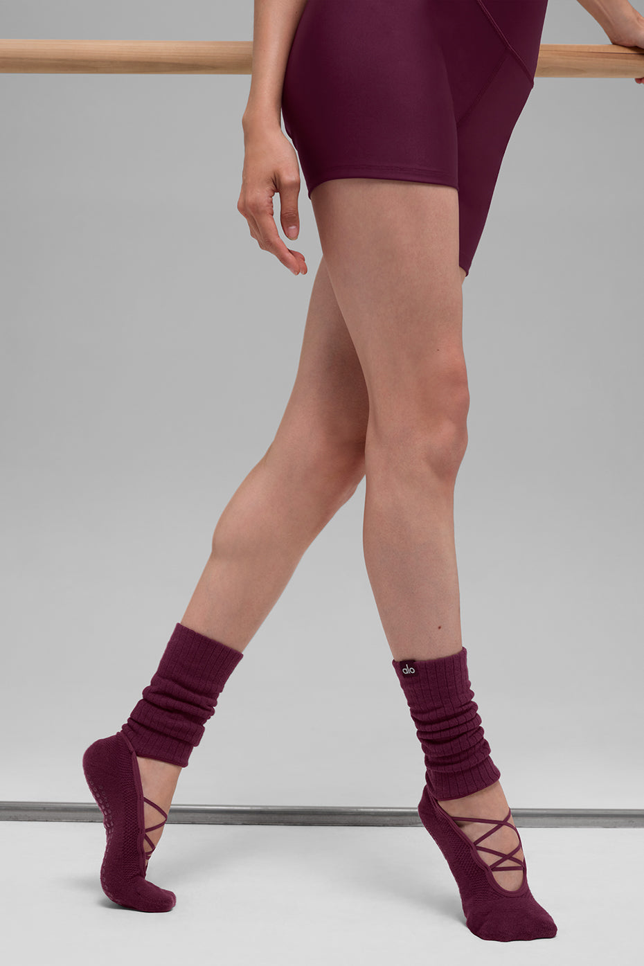 Alternative view of Women's Strappy Siren Grip Sock   Burgundy