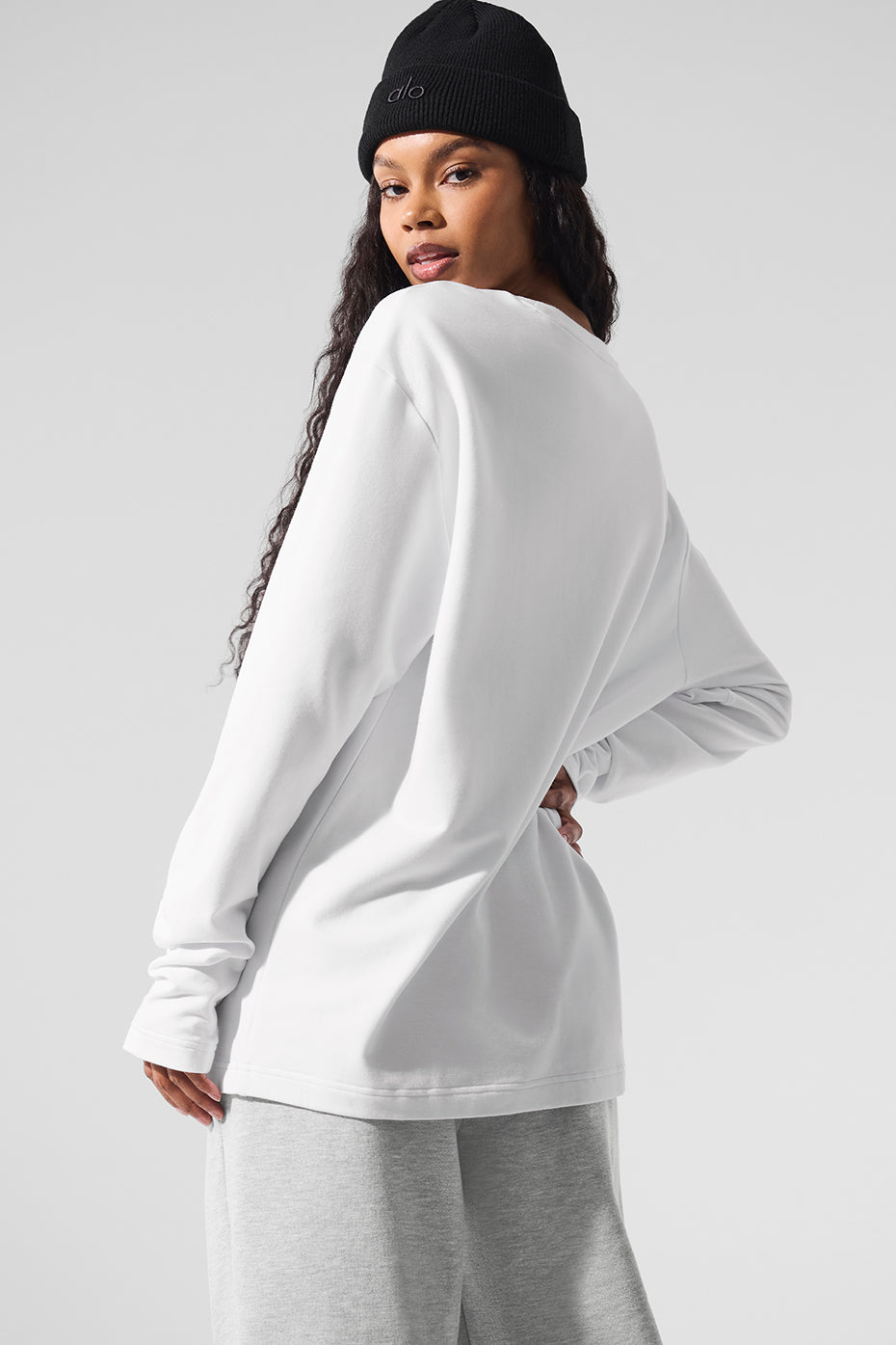 Alternative view of Double Take Long Sleeve Crew   White