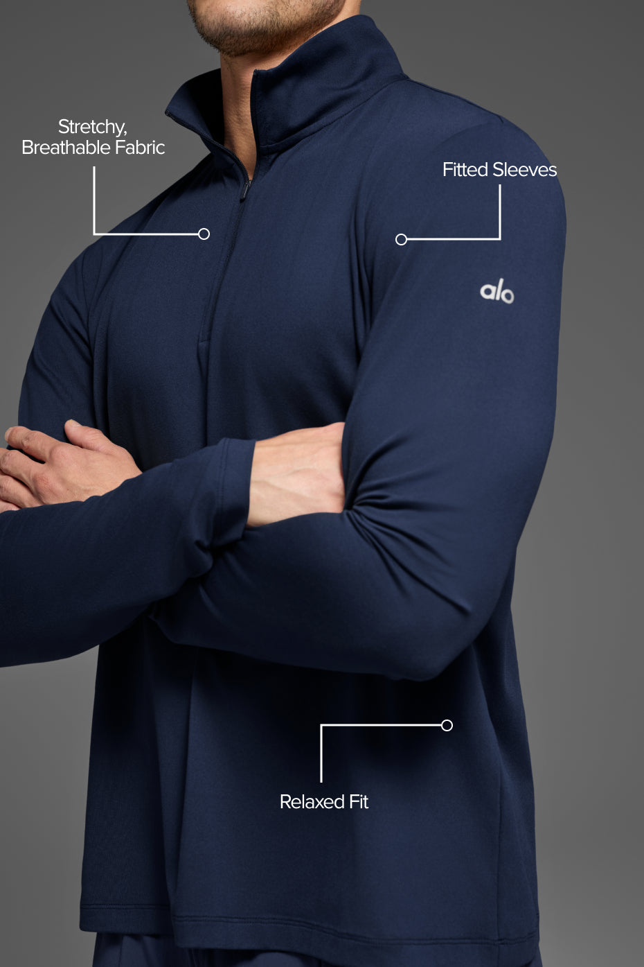 Alternative view of Conquer 1/4 Zip Reform Long Sleeve   Navy