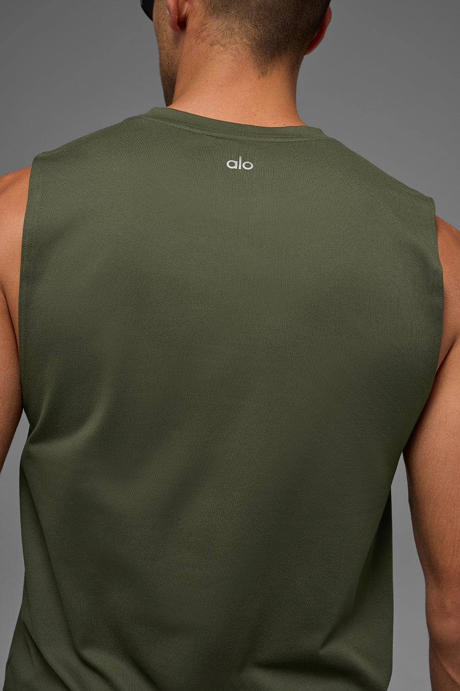 Alternative view of Conquer Muscle Tank   Green Olive