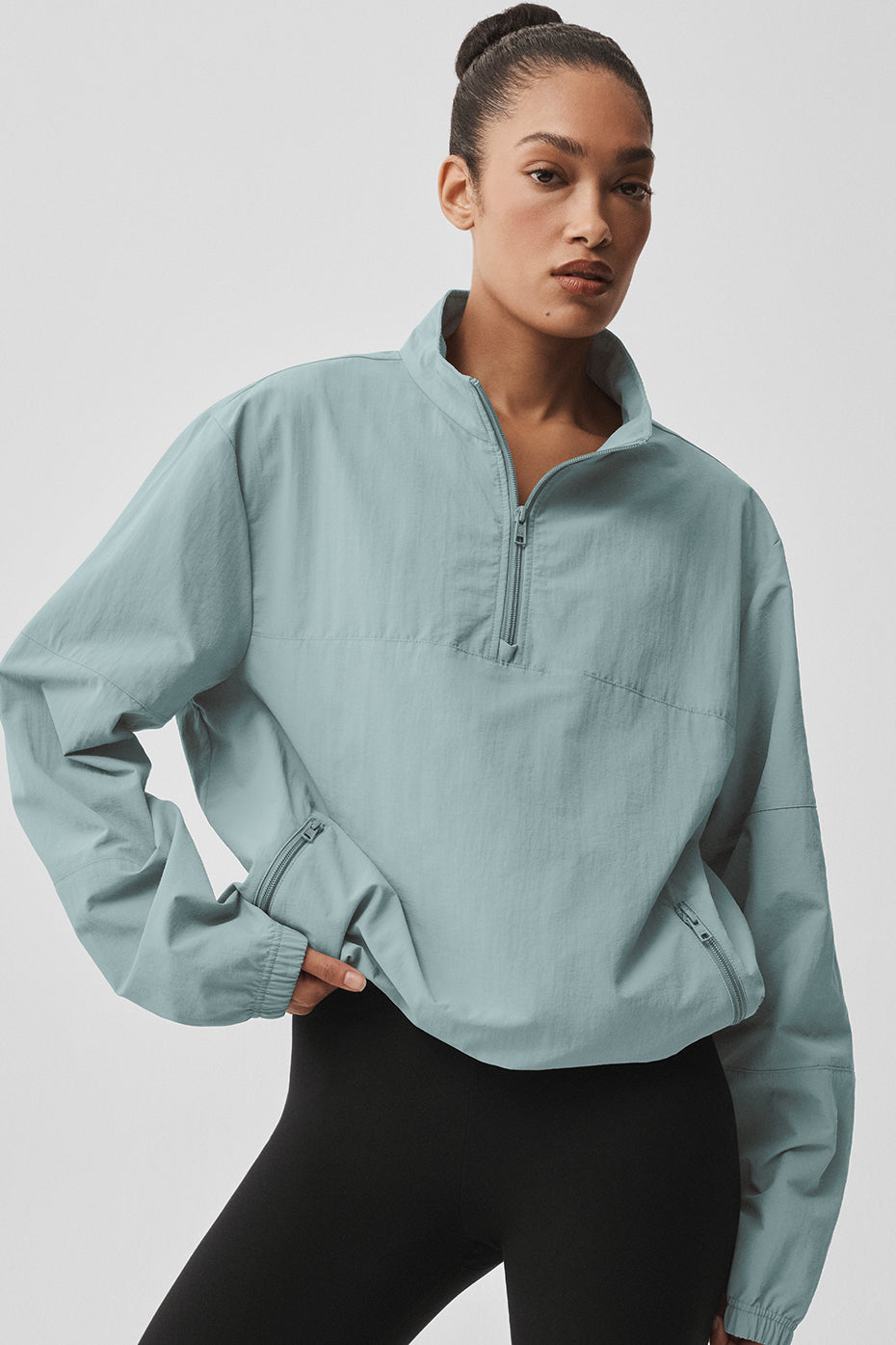 Light Weight Takeaway Track Pullover   Desert Sage