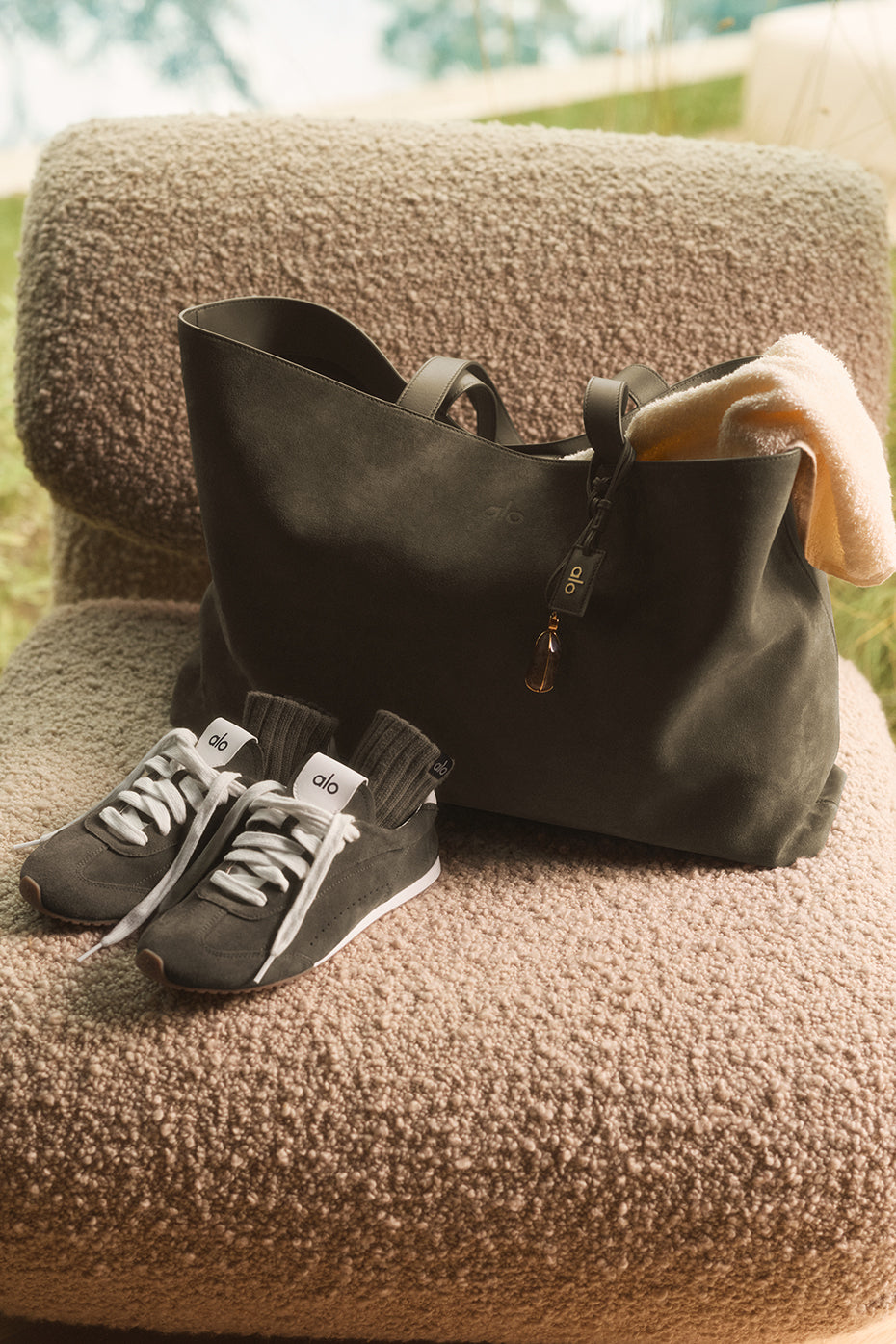 ALO Tranquility Tote   Olive Tree Suede