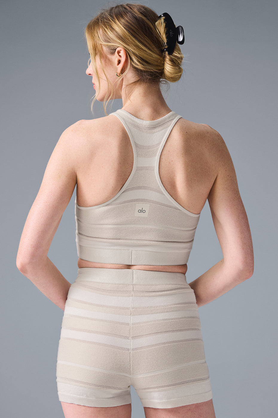 Alternative view of Sport Play Knit Bra   Ivory/Alabaster