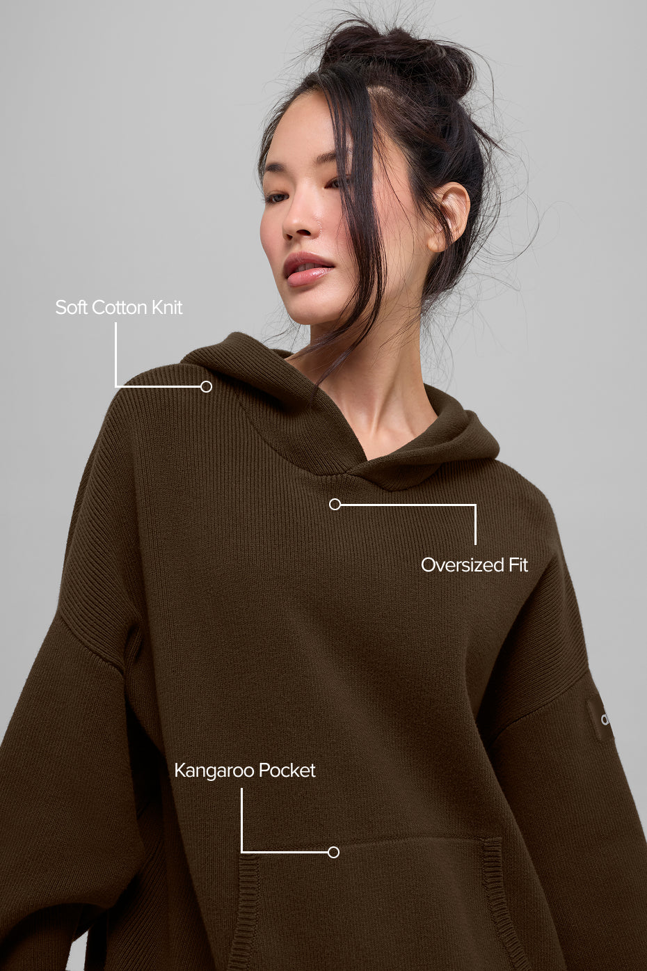 Alternative view of Scholar Hooded Sweater   Espresso