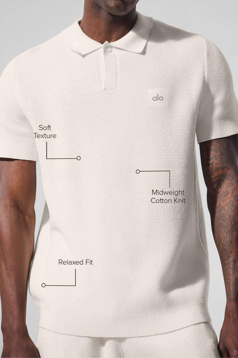 Alternative view of Sports Club Sweater Knit Polo   Ivory