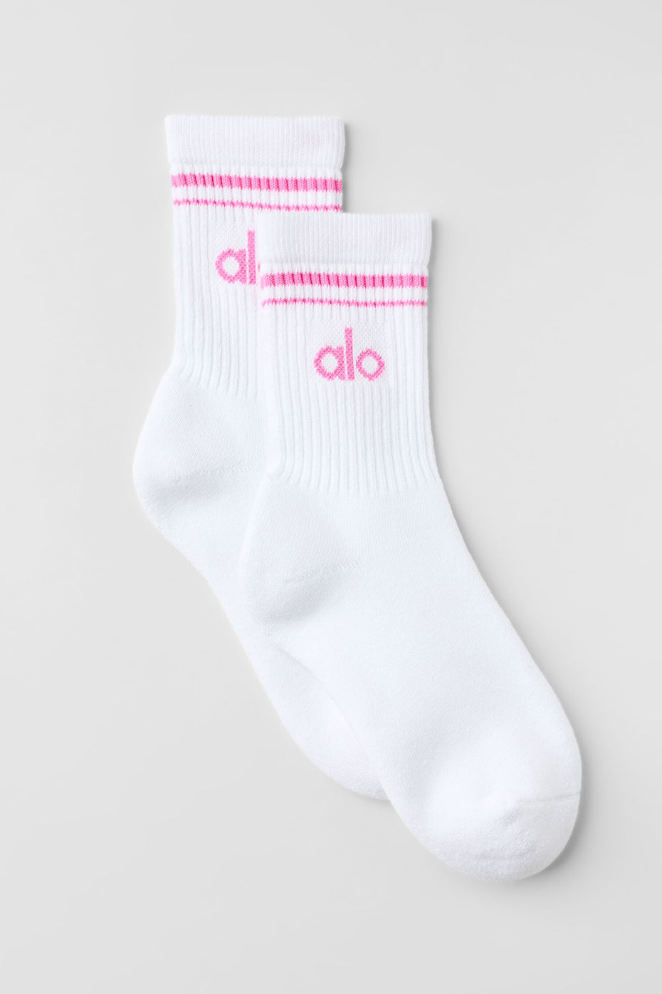 Unisex Half Crew Throwback Sock   White/Paradise Pink