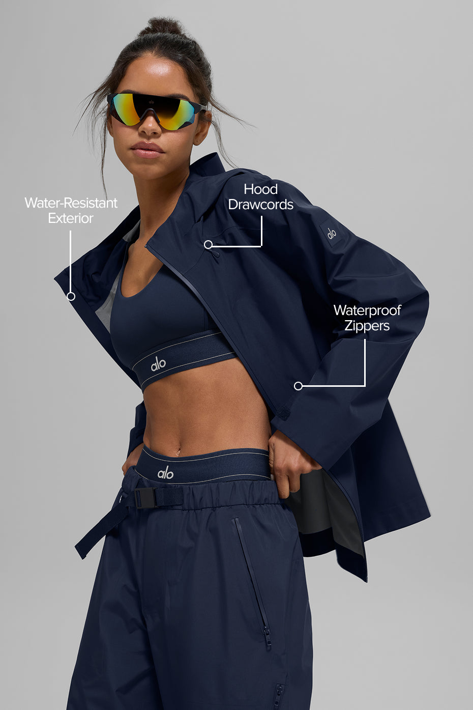 Alternative view of Alpha Shell Jacket   Navy