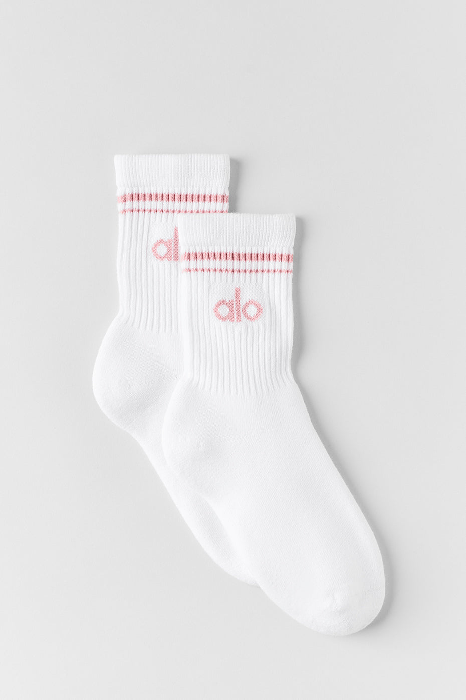 Unisex Half Crew Throwback Sock   White/Vintage Pink