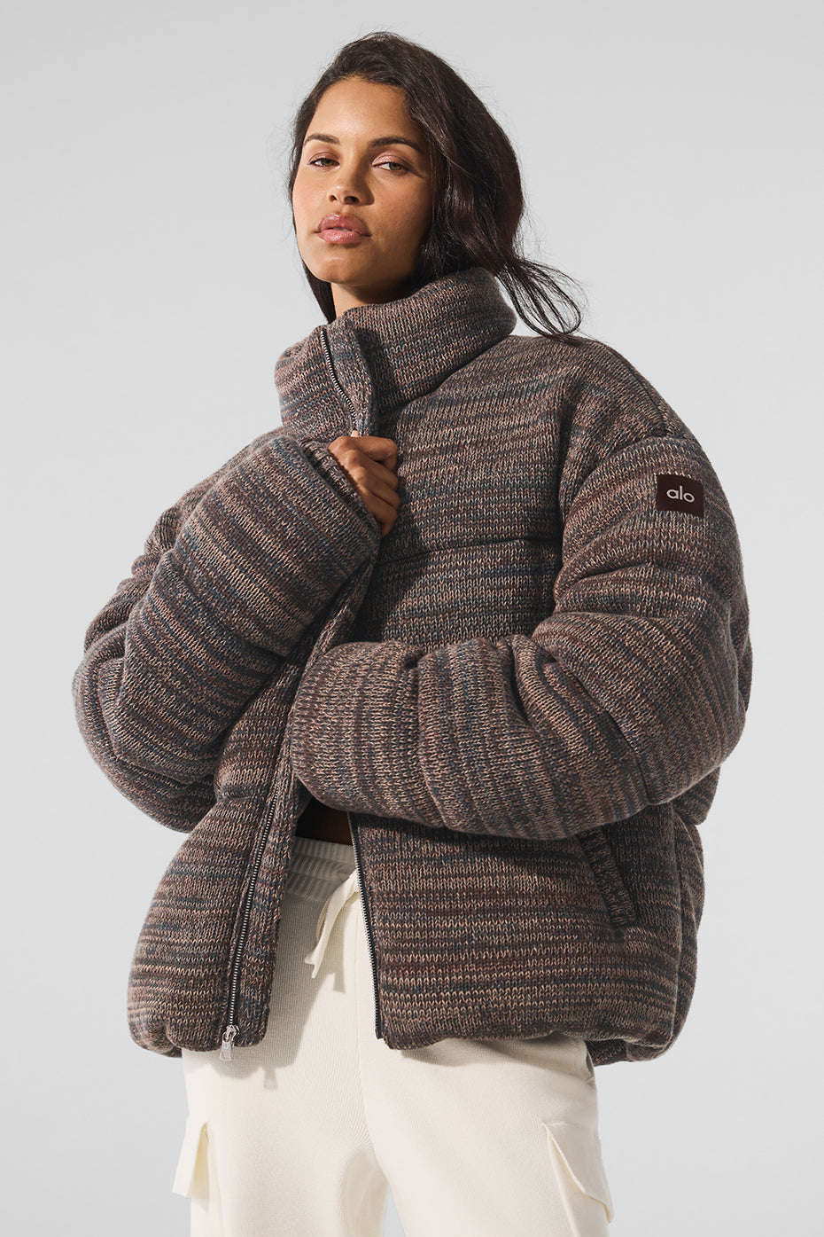 Stage Sweater Puffer   Brown Multi
