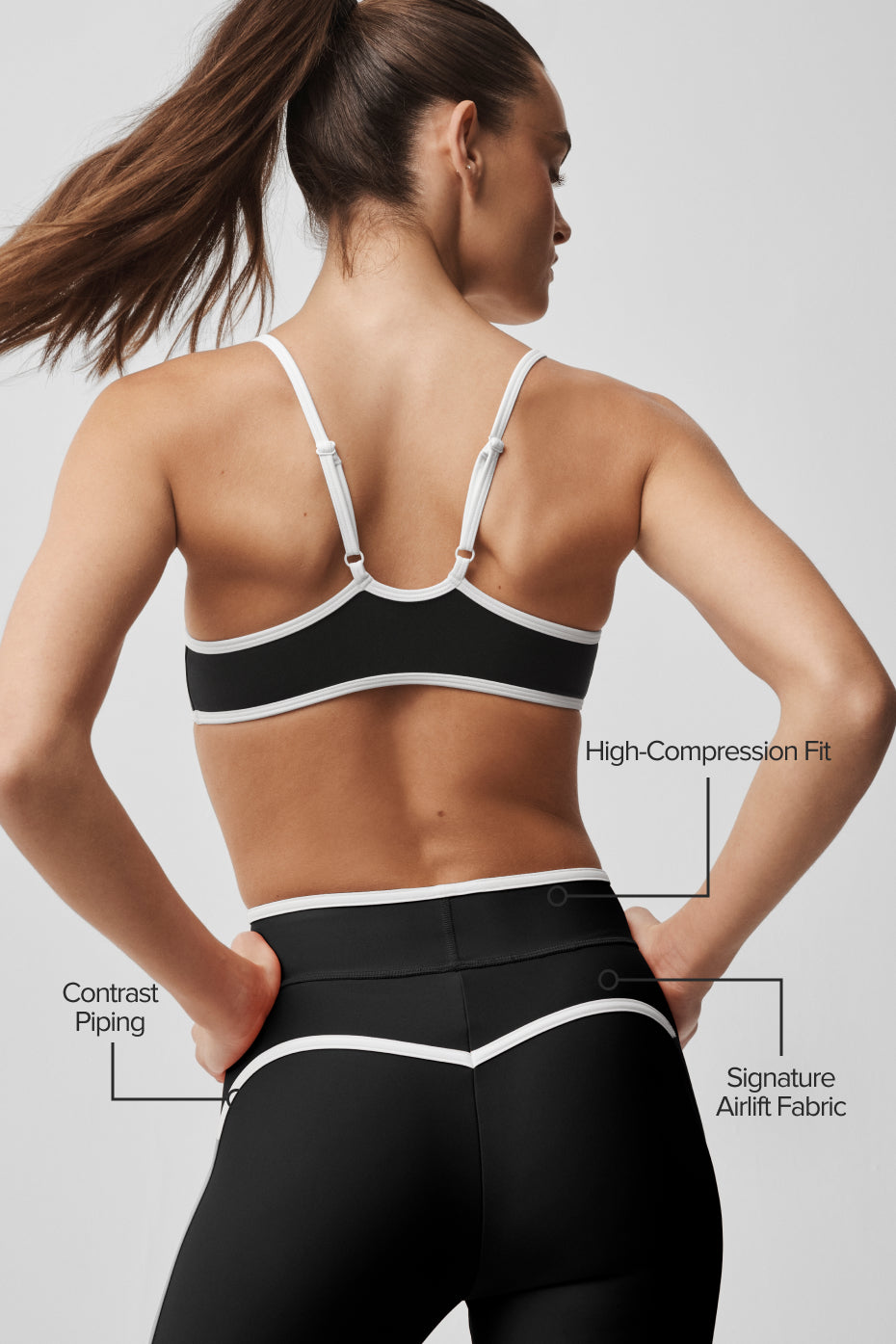 Alternative view of Airlift High Waist Charger 7/8 Legging   Black/White