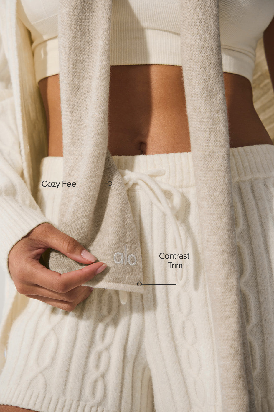 Alternative view of Cashmere Light Frosted Scarf   Winter Latte/Ivory