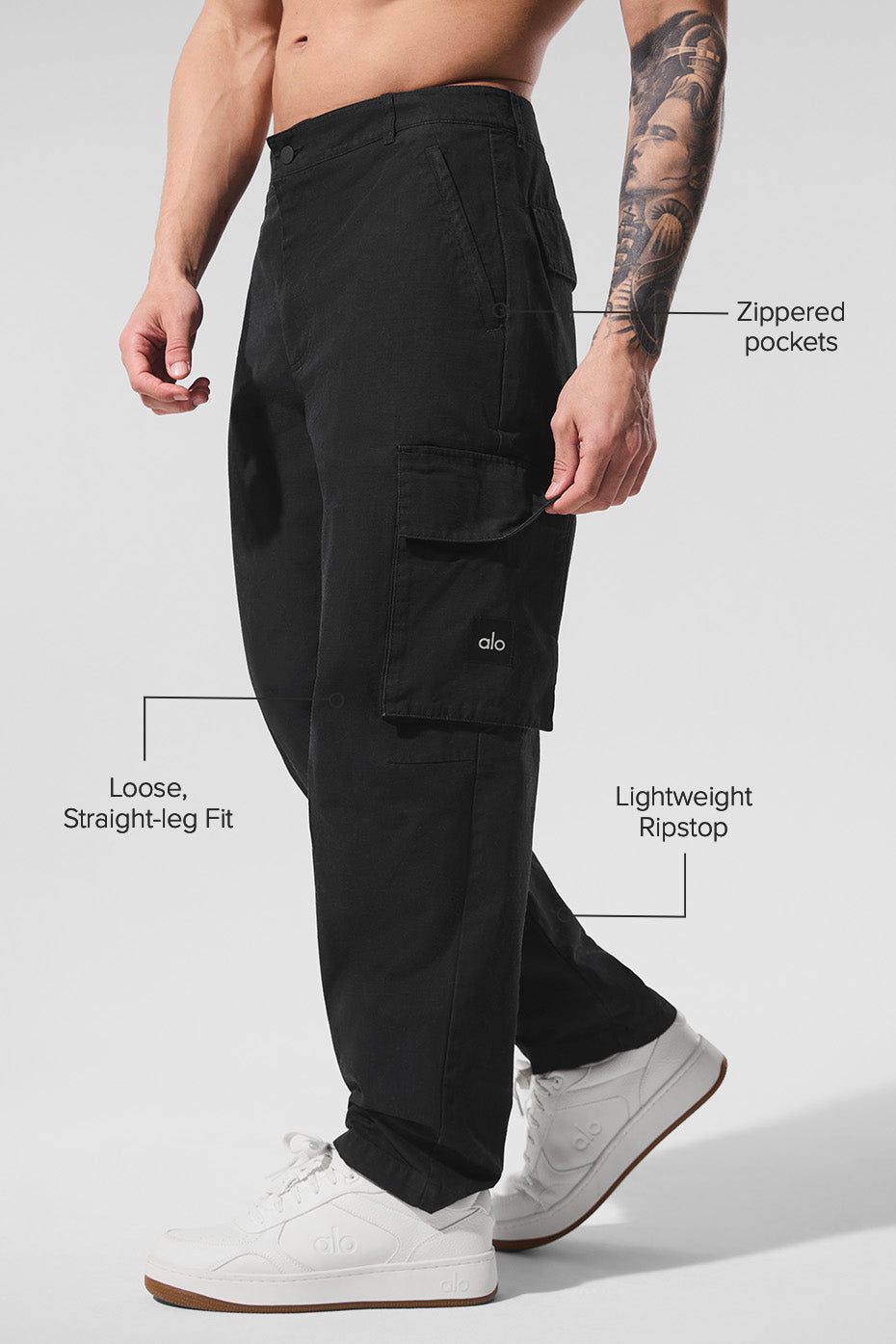 Alternative view of Cargo Ripstop Trouser   Black