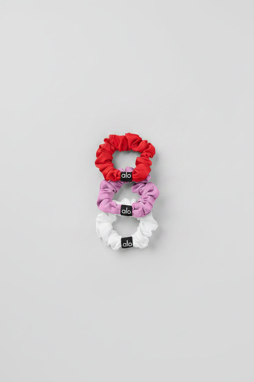 Fresh Mini Scrunchie 3 Pack   Bright Red/Candy Heart Pink/White