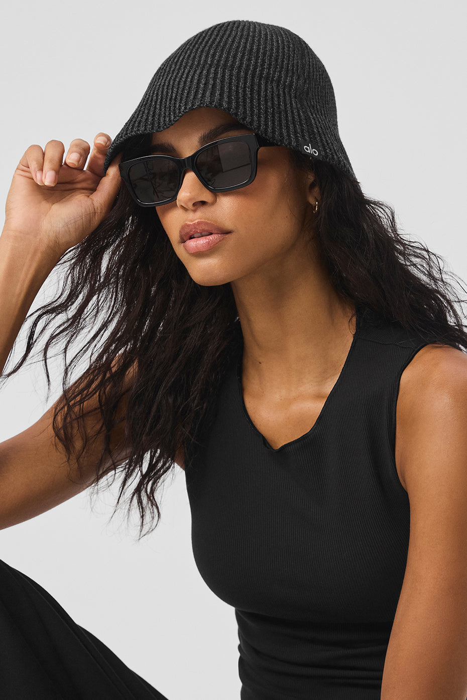 Denim Knit Cloche   Black/Anthracite