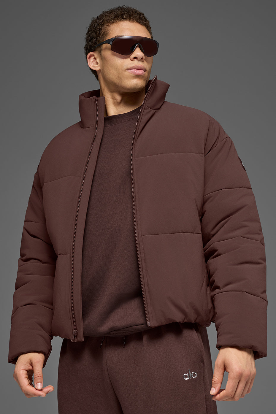 Stretch Woven Street Puffer   Brownstone