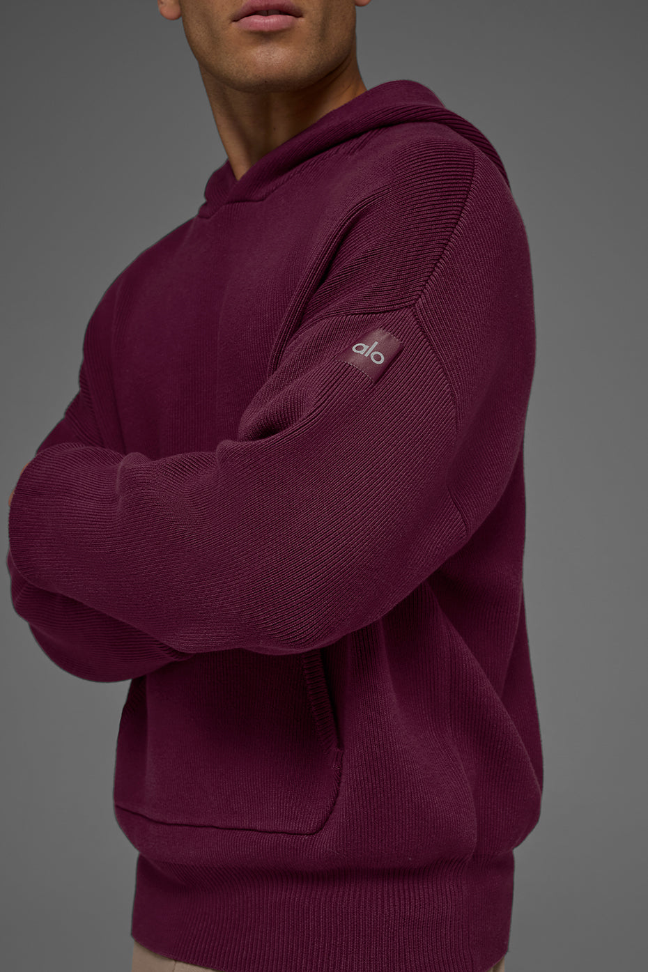 Alternative view of Scholar Hooded Sweater   Burgundy