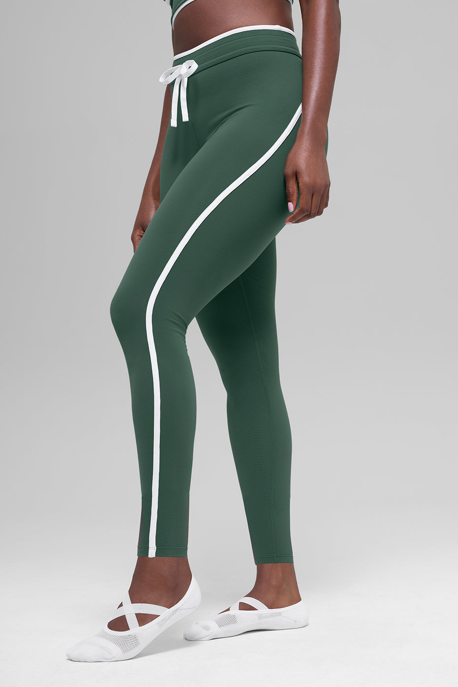 Airbrush High Waist Race Pace 7/8 Legging   Clover Green/White