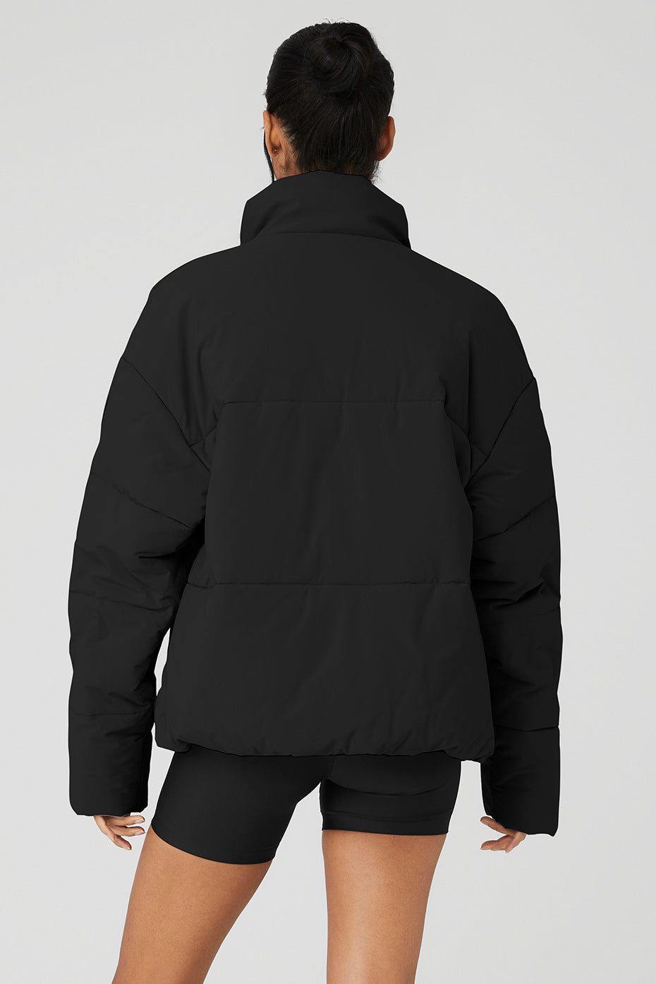 Alternative view of Stretch Woven Street Puffer   Black