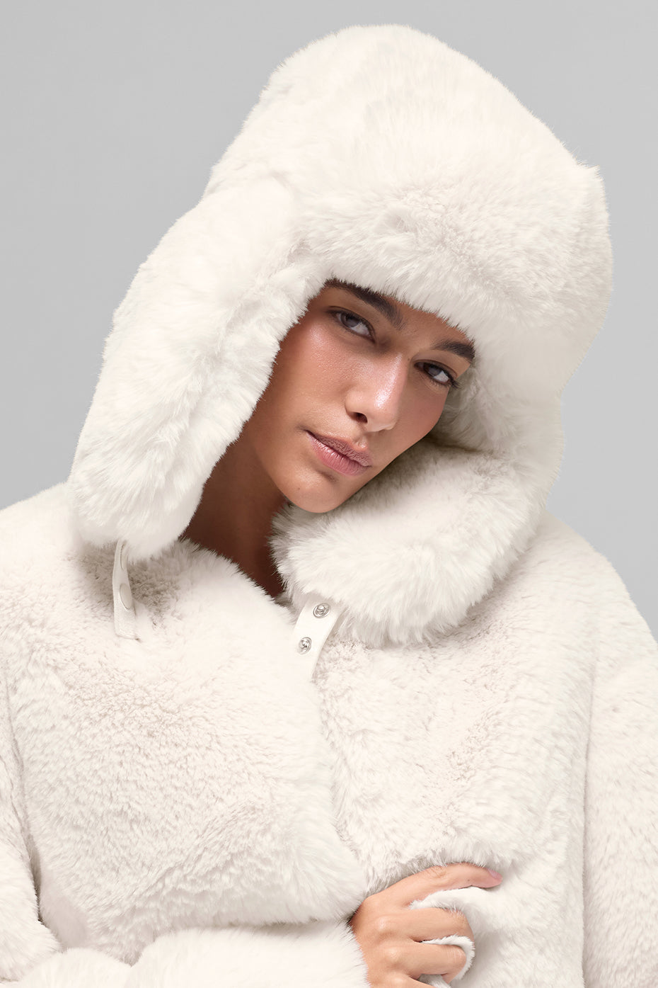 Faux Fur Starstruck Hat   Ivory