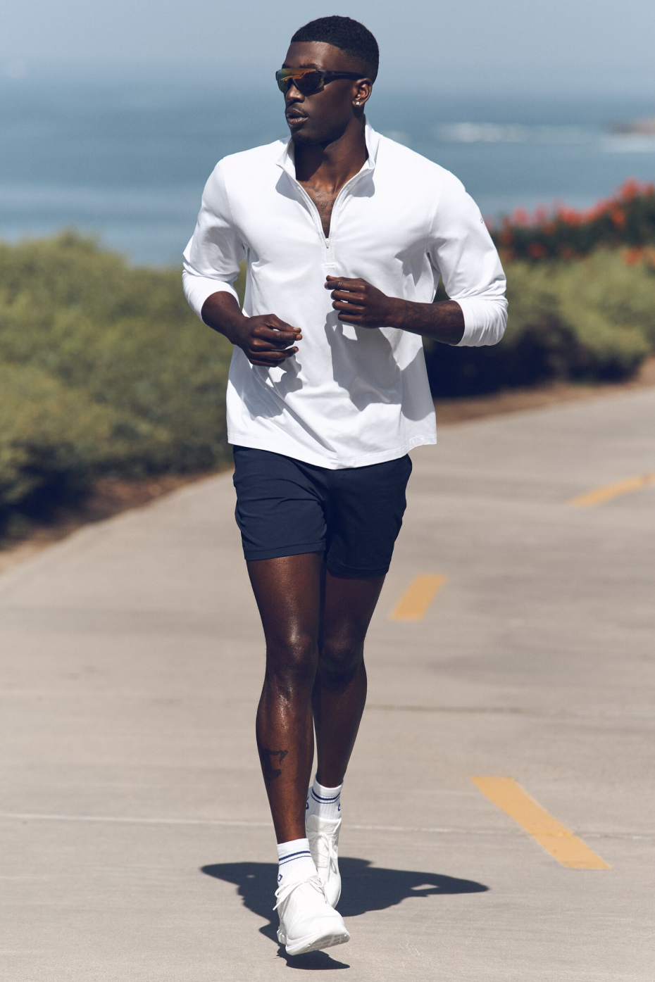 Conquer 1/4 Zip Reform Long Sleeve   White