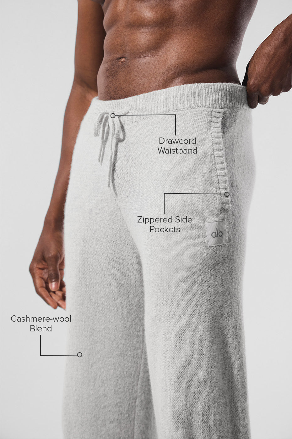 Alternative view of Wool Cashmere New Class Sweatpant   Pearl Grey Heather