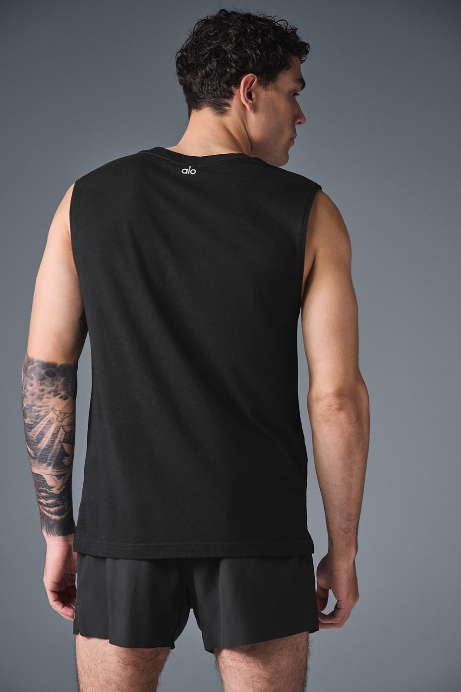 Alternative view of The Triumph Muscle Tank   Black